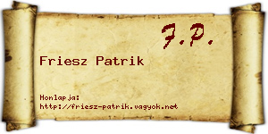 Friesz Patrik névjegykártya