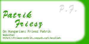 patrik friesz business card